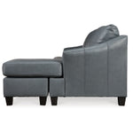 Genoa 100% Leahter Sofa Reversible Chaise STEEL