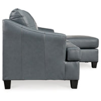 Genoa 100% Leahter Sofa Reversible Chaise STEEL