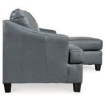 Genoa 100% Leahter Sofa Reversible Chaise STEEL