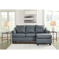 Genoa 100% Leahter Sofa Reversible Chaise STEEL