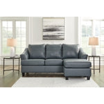 Genoa 100% Leahter Sofa Reversible Chaise STEEL