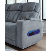 Studio Cave PWR REC Sofa with ADJ Headrest STEEL