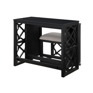 Salina 3-Piece Pack Desks with Stool Set BLACK