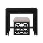 Salina 3-Piece Pack Desks with Stool Set BLACK