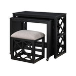Salina 3-Piece Pack Desks with Stool Set BLACK