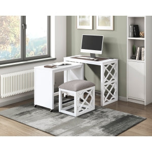 Salina 3-Piece Pack Desks with Stool Set WHITE