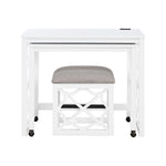 Salina 3-Piece Pack Desks with Stool Set WHITE
