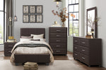 Lorenzi Twin Platform Bed DARK BROWN