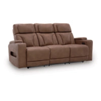 Clean-Slate PWR REC Sofa with ADJ Headrest CARAMEL