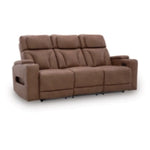 Clean-Slate PWR REC Sofa with ADJ Headrest CARAMEL