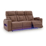 Clean-Slate PWR REC Sofa with ADJ Headrest CARAMEL