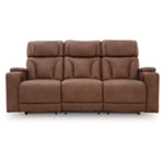Clean-Slate PWR REC Sofa with ADJ Headrest CARAMEL