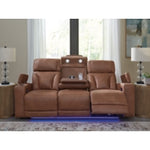 Clean-Slate PWR REC Sofa with ADJ Headrest CARAMEL