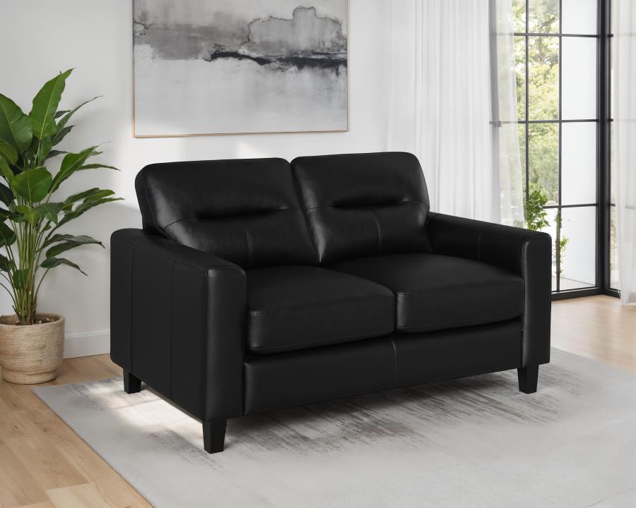 Scotland Loveseat BLACK VINLY