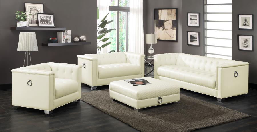 Chaviano Sofa PEARL WHITE VINYL