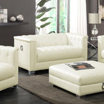 Chaviano Loveseat PEARL WHITE VINLY