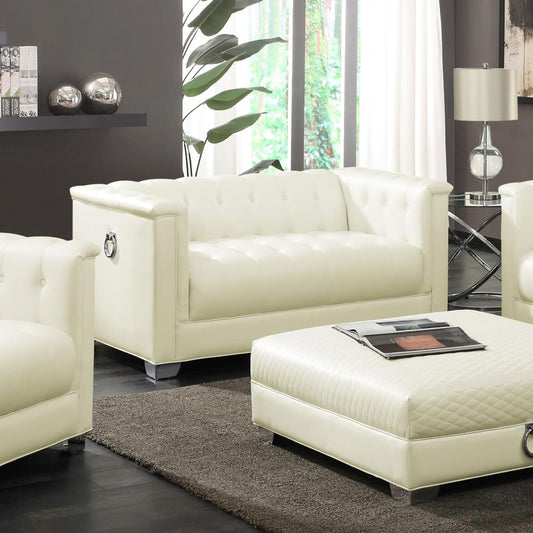 Chaviano Loveseat PEARL WHITE VINLY