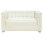 Chaviano Loveseat PEARL WHITE VINLY
