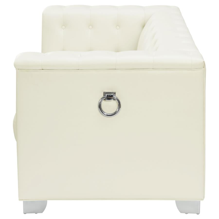 Chaviano Loveseat PEARL WHITE VINLY