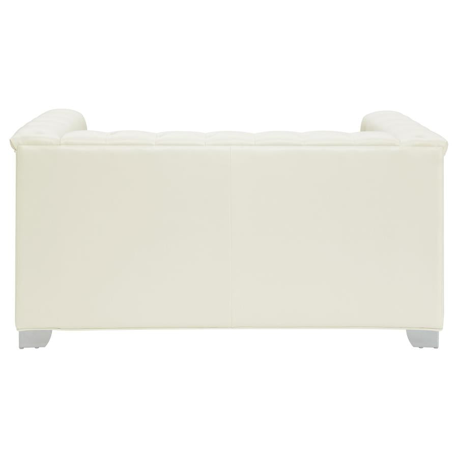Chaviano Loveseat PEARL WHITE VINLY