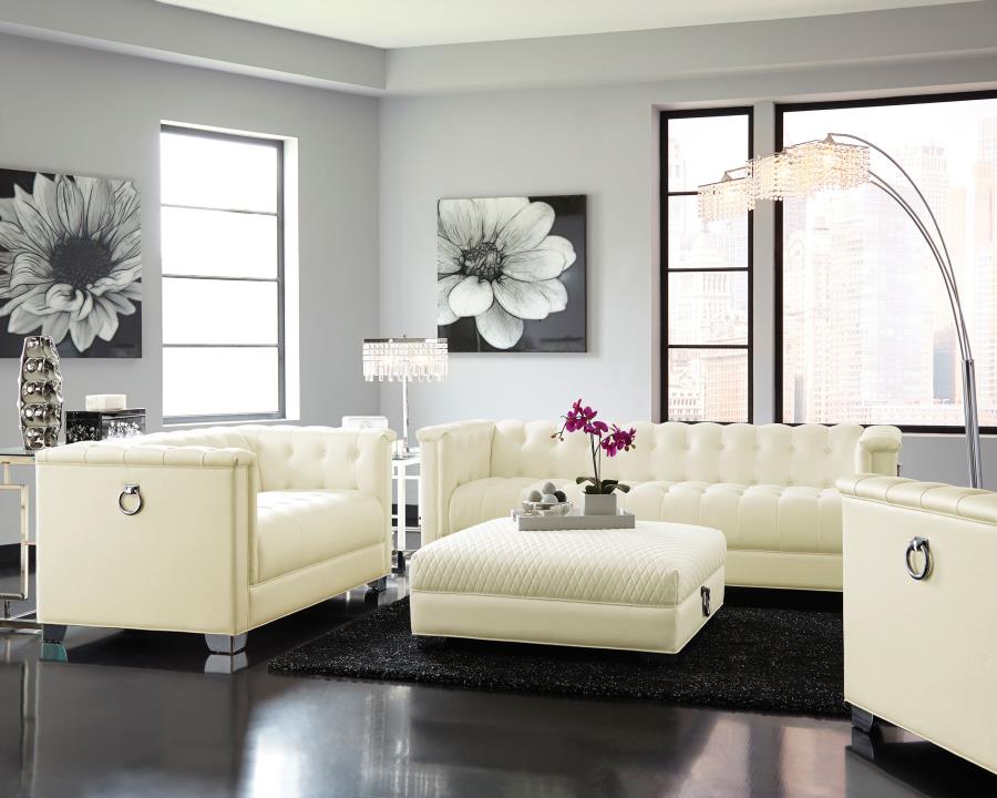 Chaviano Loveseat PEARL WHITE VINLY