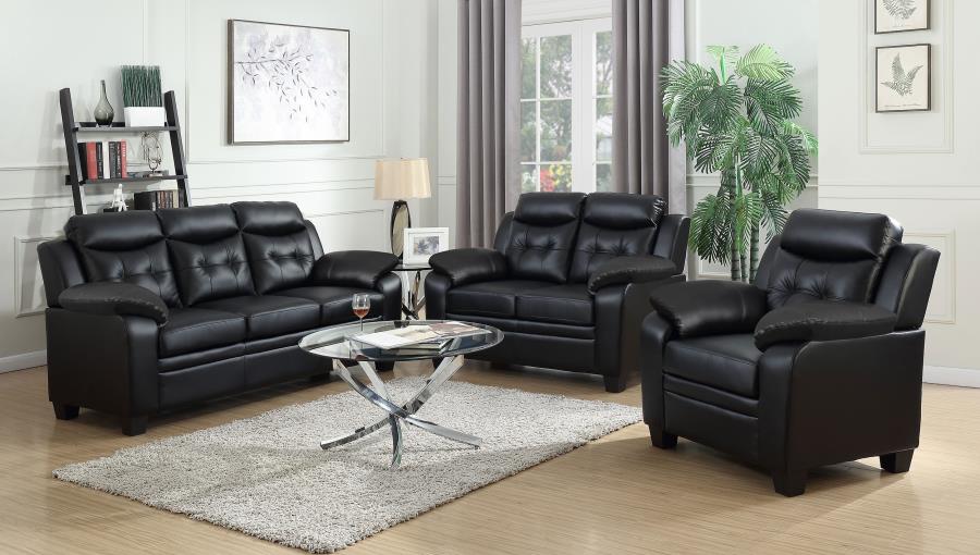 Finley Loveseat BLACK VINLY