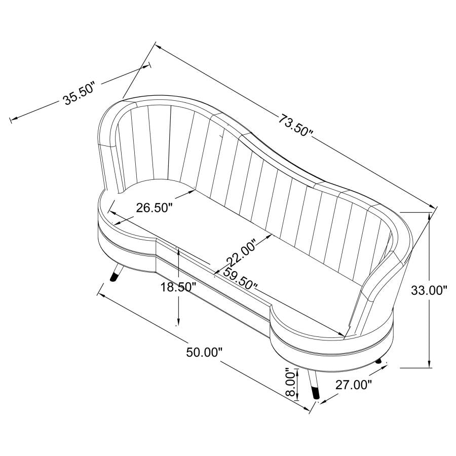 Sophia Loveseat BLUE
