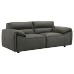 Buxton 100% Top Grain Leather Loveseat  GRAPHITE