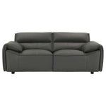 Buxton 100% Top Grain Leather Loveseat  GRAPHITE