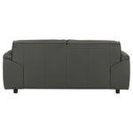 Buxton 100% Top Grain Leather Loveseat  GRAPHITE