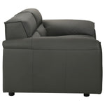Buxton 100% Top Grain Leather Loveseat  GRAPHITE