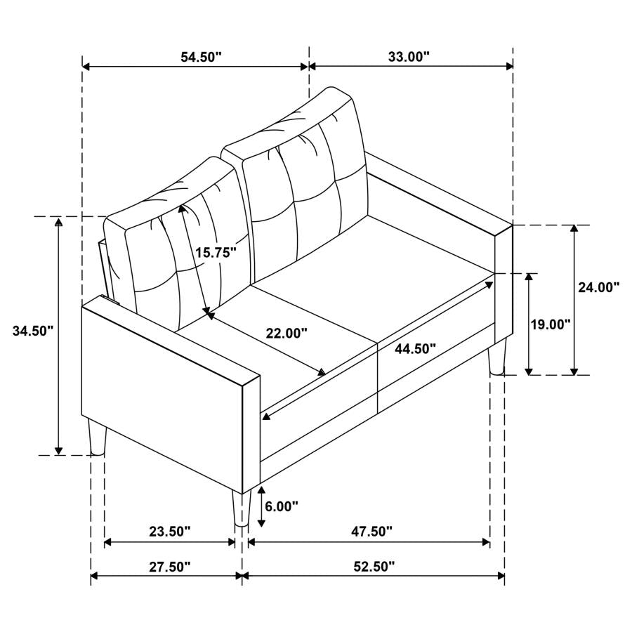 Bowen Loveseat STEEL GREY