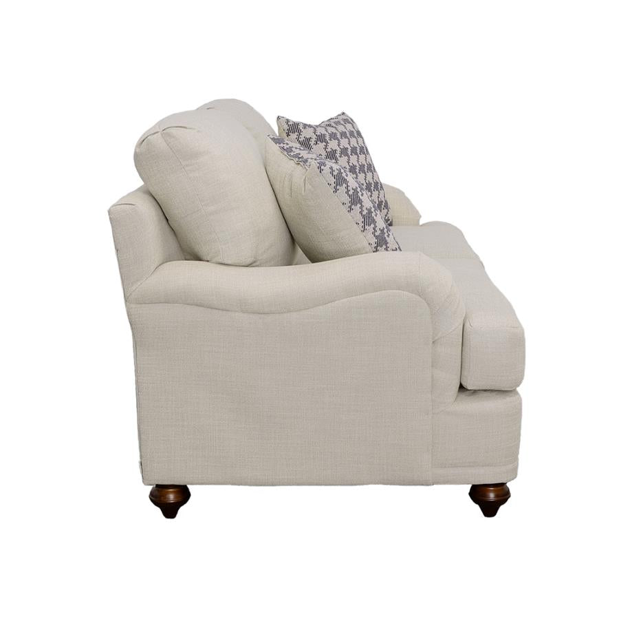 Glenn Loveseat LITE GREY/BLUE PILLOWS