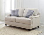 Glenn Loveseat LITE GREY/BLUE PILLOWS