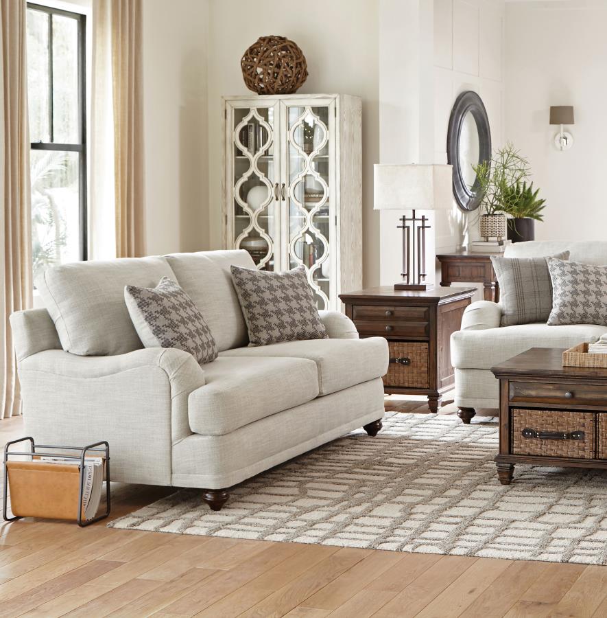 Glenn Loveseat LITE GREY/GREY PILLOWS