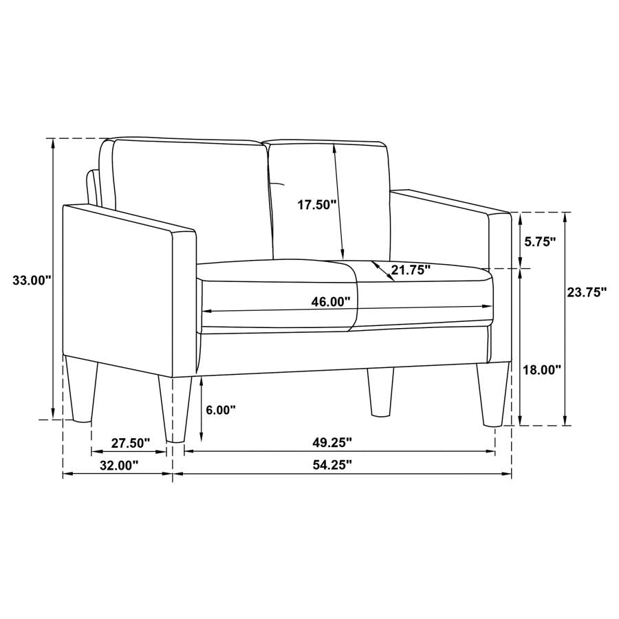 Ruth Loveseat RUST RED