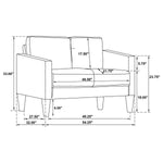 Ruth Loveseat RUST RED