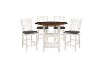 Kiwi 5pcs Counter Set W/Drop Leaf- WHITE WASH/DARK CHERRY
