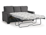 Rannis Full Size Sofa Bed W/Memory Foam Mattress PEWTER