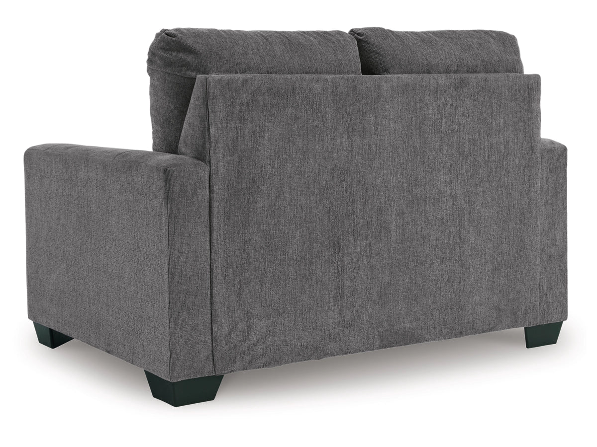 Rannis Twin Size Sofa Bed W/Memory Foam Mattress PEWTER