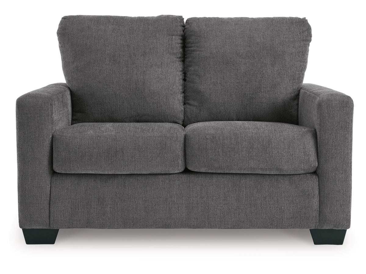 Rannis Twin Size Sofa Bed W/Memory Foam Mattress PEWTER
