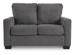 Rannis Twin Size Sofa Bed W/Memory Foam Mattress PEWTER