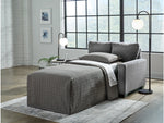 Rannis Twin Size Sofa Bed W/Memory Foam Mattress PEWTER