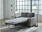 Rannis Twin Size Sofa Bed W/Memory Foam Mattress PEWTER