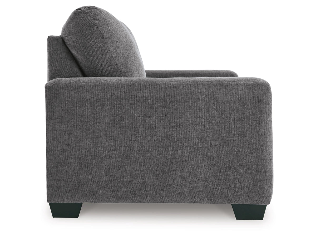 Rannis Twin Size Sofa Bed W/Memory Foam Mattress PEWTER
