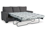 Rannis Queen Sofa Bed W/Memory Foam Mattress PEWTER