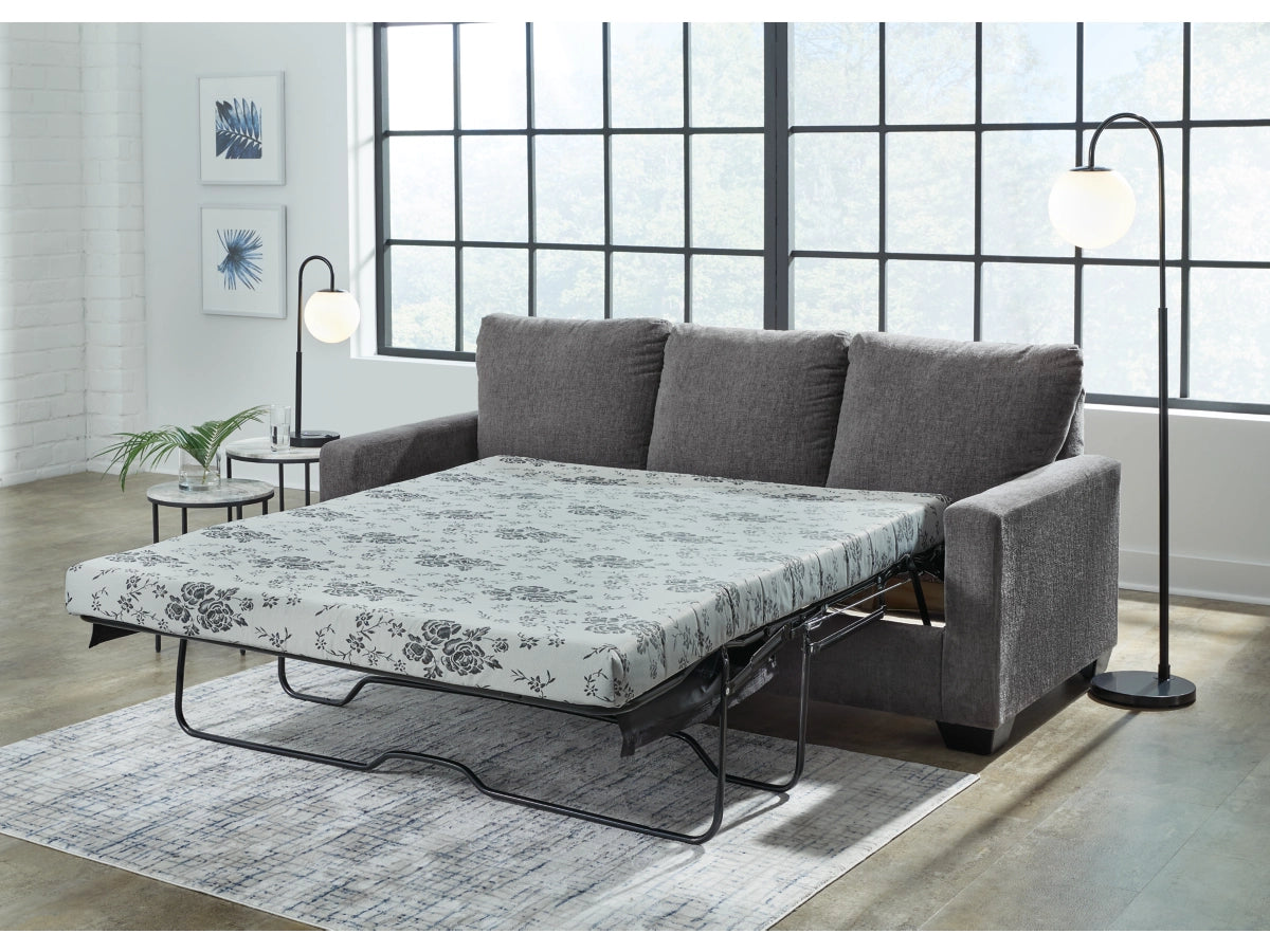 Rannis Queen Sofa Bed W/Memory Foam Mattress PEWTER