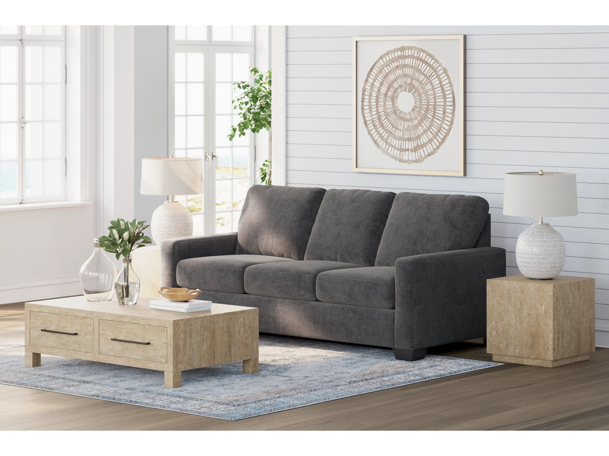 Rannis Queen Sofa Bed W/Memory Foam Mattress PEWTER