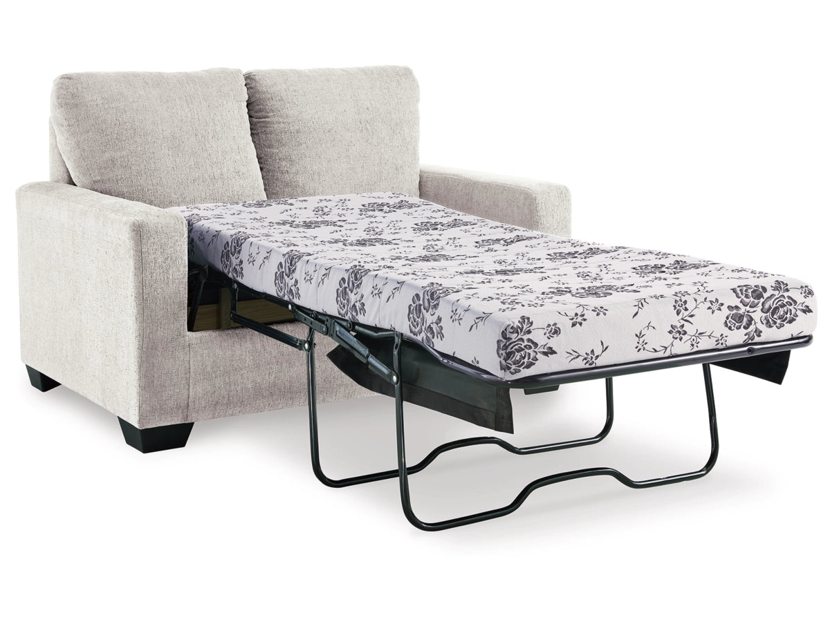 Rannis Twin Size Sofa Bed W/Memory Foam Mattress SNOW