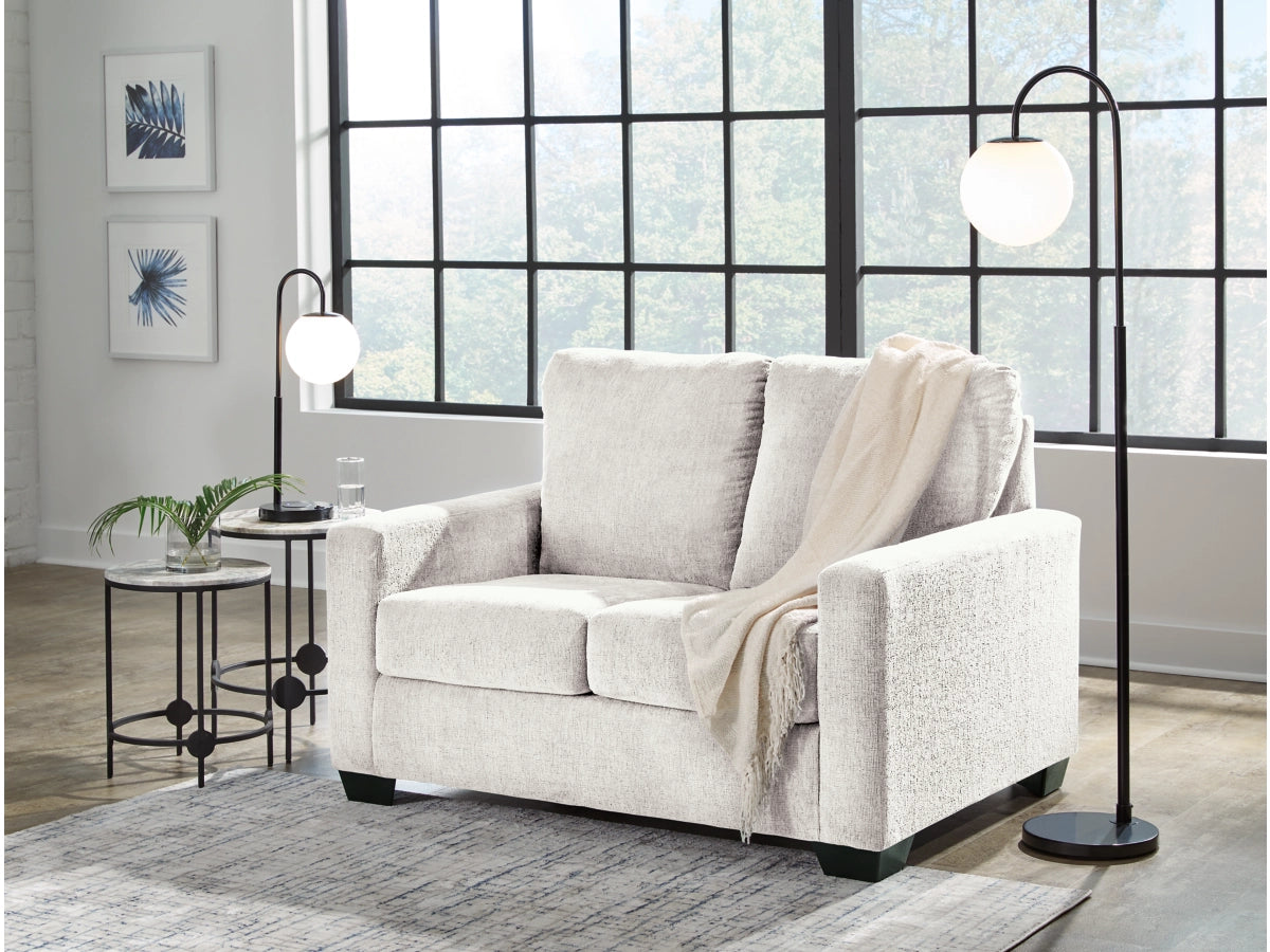 Rannis Twin Size Sofa Bed W/Memory Foam Mattress SNOW